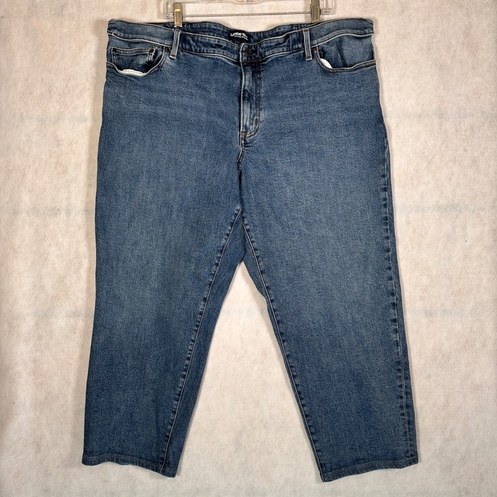 Lands End Jeans Mens 46 Square Rigger Blue Excellent Straight Leg Stretch